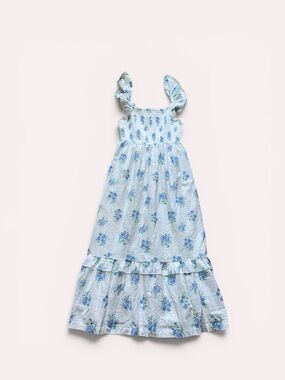 NWT Shabby Chic White & Blue Floral Smoked Sundress Size 2 Romantic Cottagecore